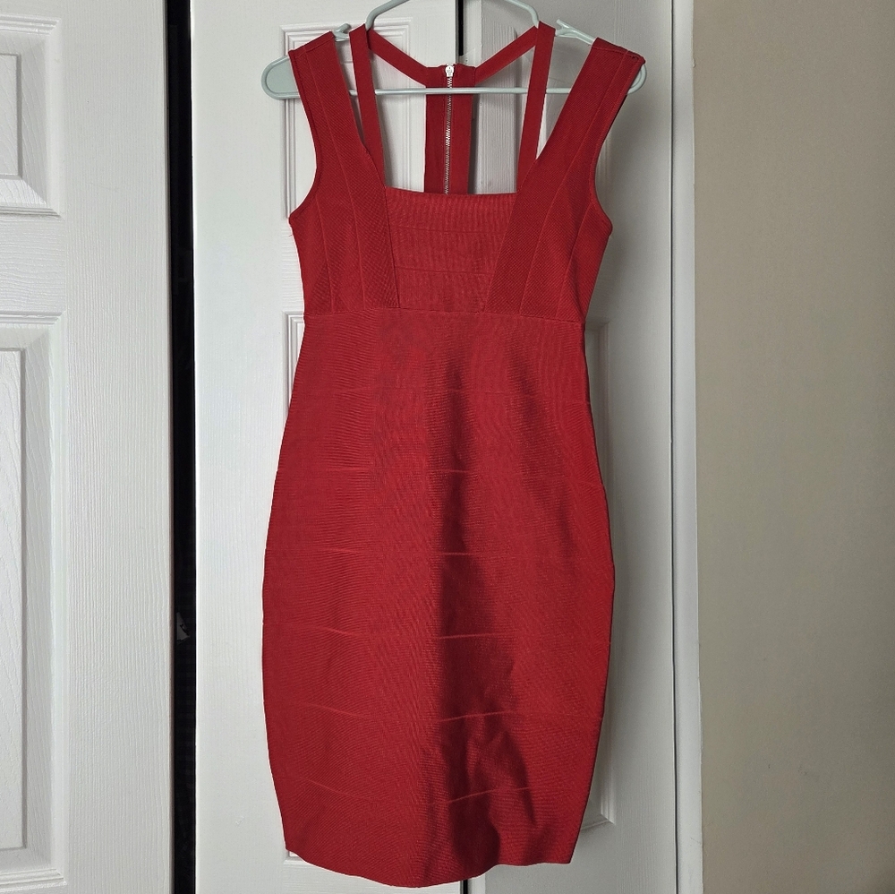 Armani Exchange Bandage Red Mini Dress